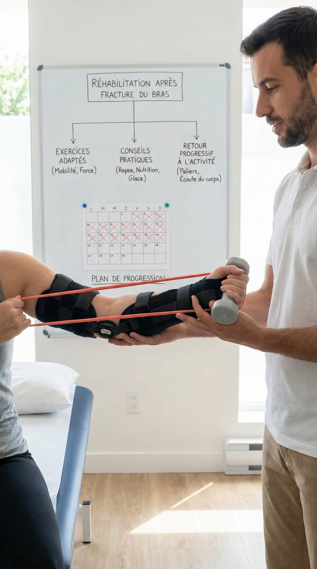 Rééducation après fracture du bras : exercices, conseils et reprise progressive