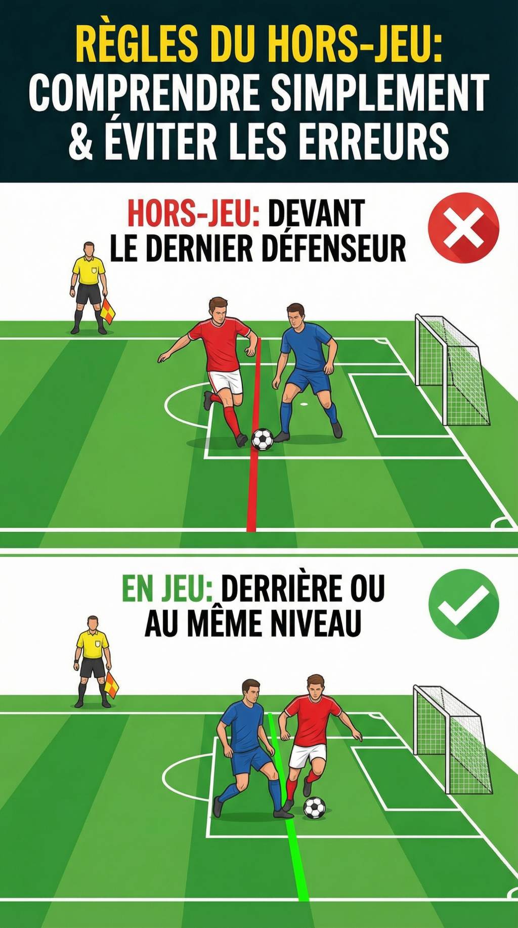 Règles du hors jeu au football : comprendre simplement la règle et éviter les erreurs